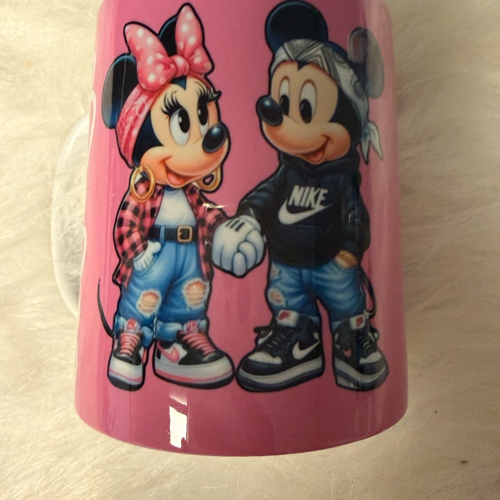 Handmade  Pink Cartoon Mug